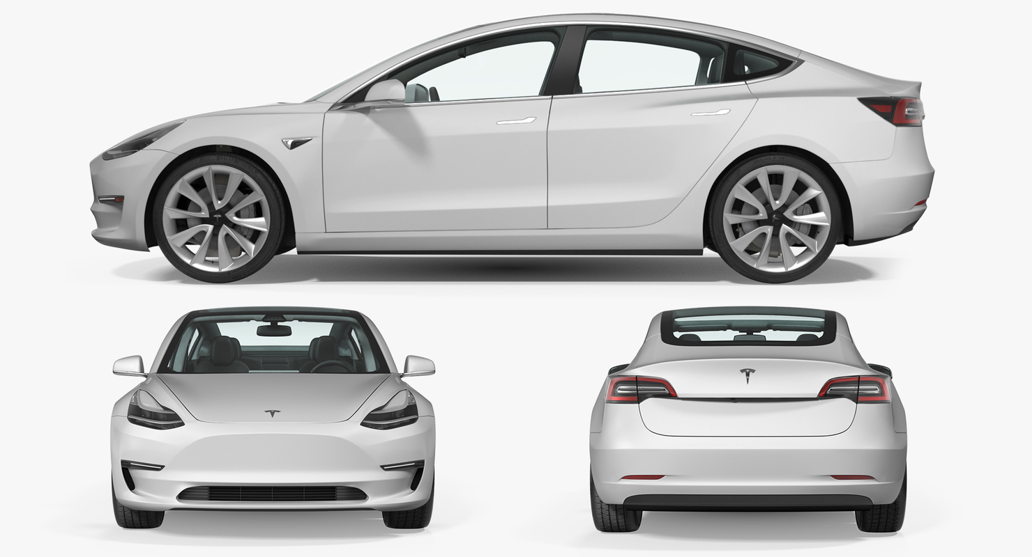 Tesla model 3 вид сбоку